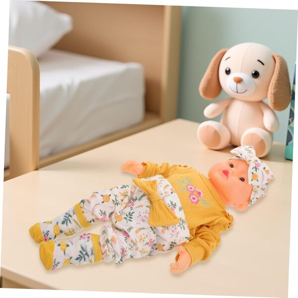 Beaupretty Reborn Pupa-Outfit aus weicher Baumwolle mit gelben Hosen und Socken