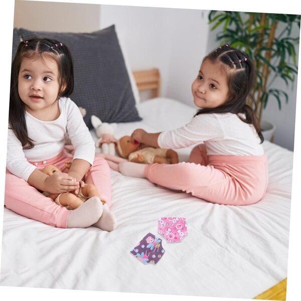 WOONEKY 4 pezzi set biancheria intima lavabile per bambole, accessori abbigliamento regolabili e riutilizzabili