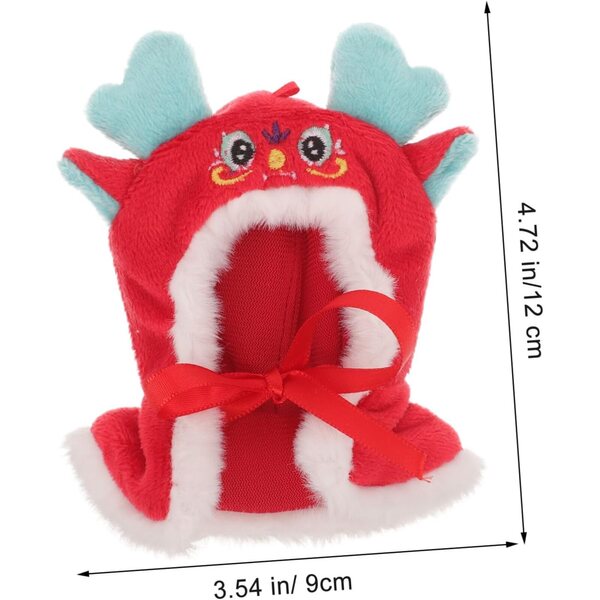 Stoffumhang für Puppen mit rotem Drachen-Design, waschbar und verstellbar
