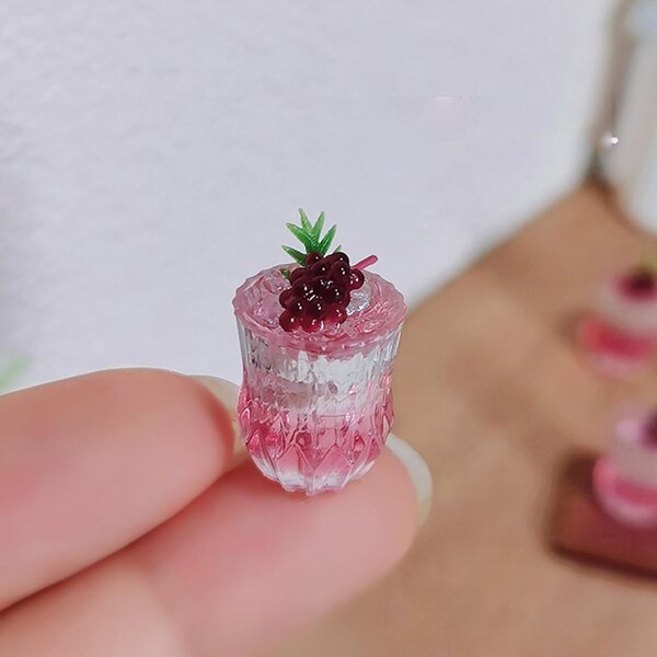 Harzsäfte Miniaturen für Puppenhäuser, Latte Art, handgefertigt, 2 x 1,3 cm