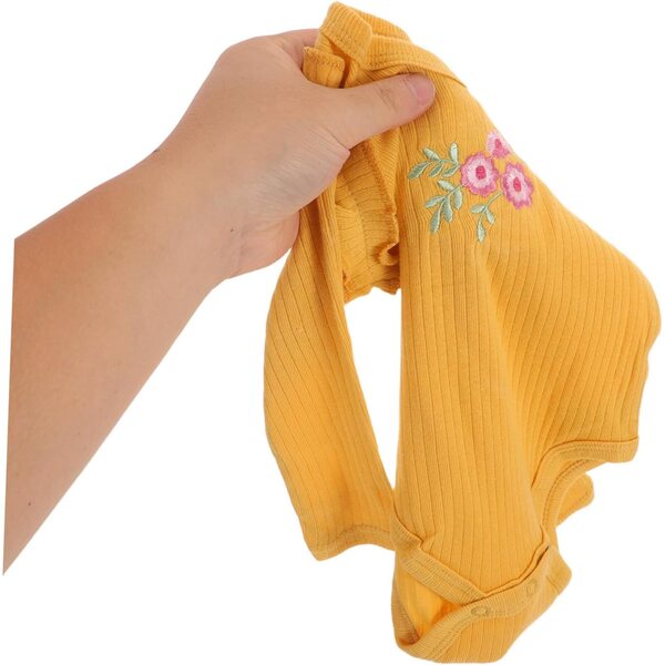 Abbigliamento per Bambola Reborn in Cotone Set Completo Maniche Lunghe Giallo