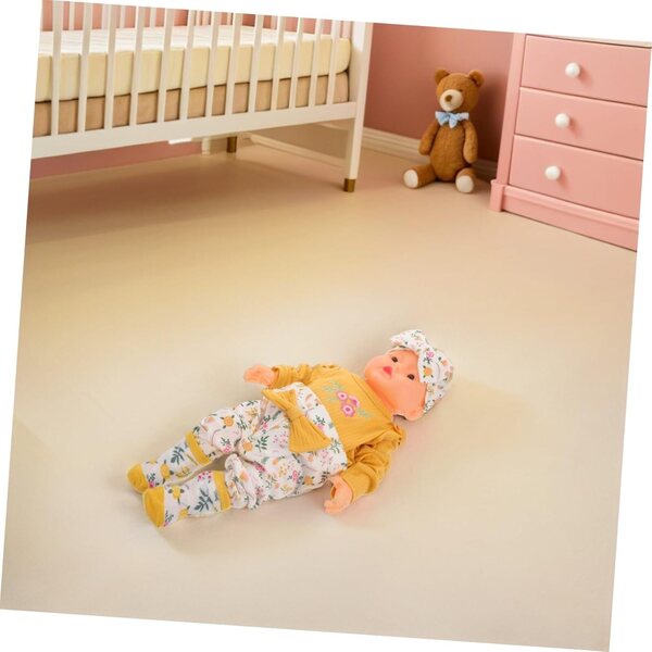 Abbigliamento per Bambola Reborn in Cotone Set Completo Maniche Lunghe Giallo