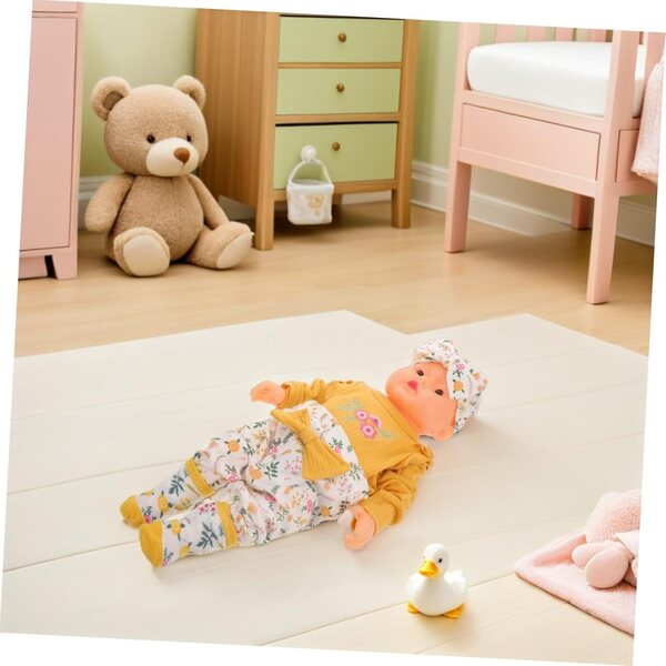 Bekleidungsset für wiedergeborene Puppen aus Baumwolle mit Hemd, Hose, Stirnband und Socken