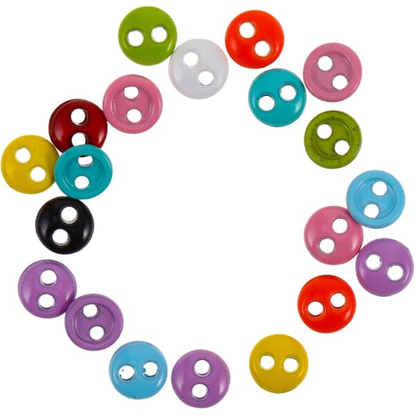 Set 20 Mini Bottoni Colorati per Abiti di Bambole - Accessori DIY Cucito
