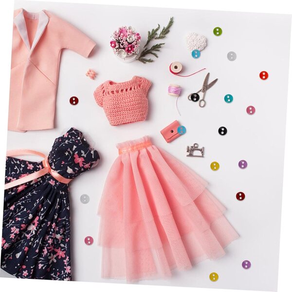 Set 20 Mini Bottoni Colorati per Abiti di Bambole - Accessori DIY Cucito