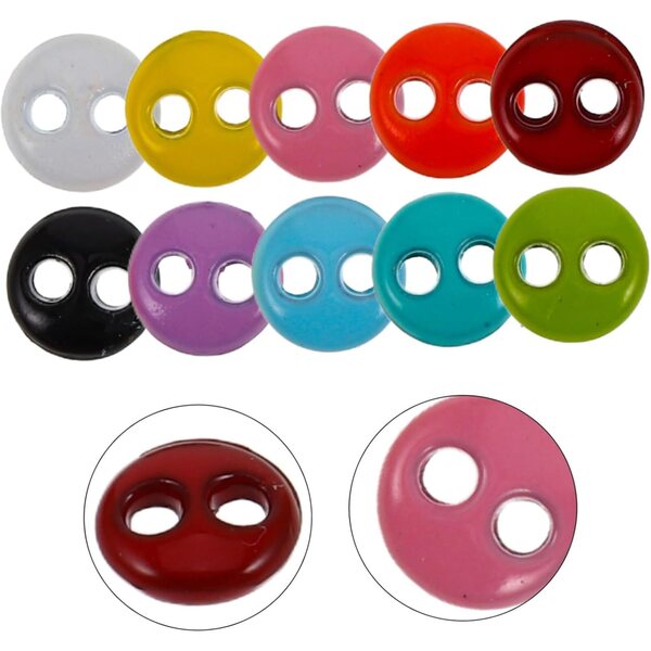 Set 20 Mini Bottoni Colorati per Abiti di Bambole - Accessori DIY Cucito