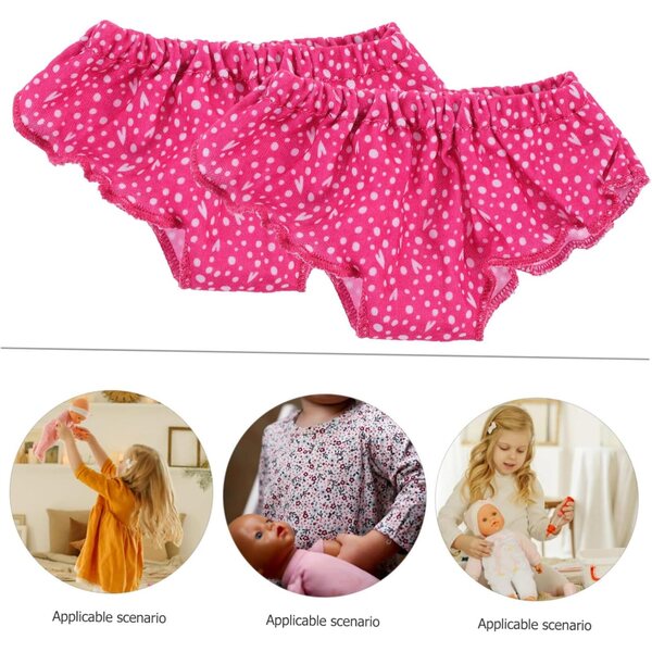 Set 4 Culotte per Bambole 18 Pollici in Tessuto Rosa Accessori Gioco di Ruolo
