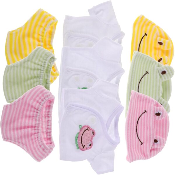 Puppenkleidungsset 30 cm 3-teilig Rosa Grün Gelb, Freizeitkleidung für Plüschpuppen