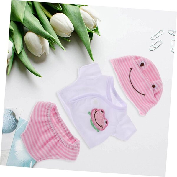 Puppenkleidungsset 30 cm 3-teilig Rosa Grün Gelb, Freizeitkleidung für Plüschpuppen