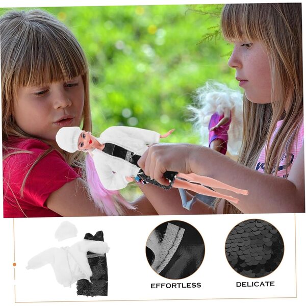 Set Abbigliamento per Bambole ERINGOGO con Gonna in Peluche e Vestito Elegante 27-29 cm
