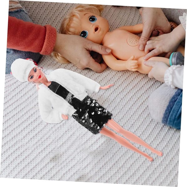 Set Abbigliamento per Bambole ERINGOGO con Gonna in Peluche e Vestito Elegante 27-29 cm