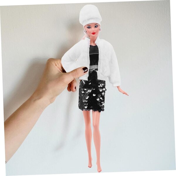 Set Abbigliamento per Bambole ERINGOGO con Gonna in Peluche e Vestito Elegante 27-29 cm