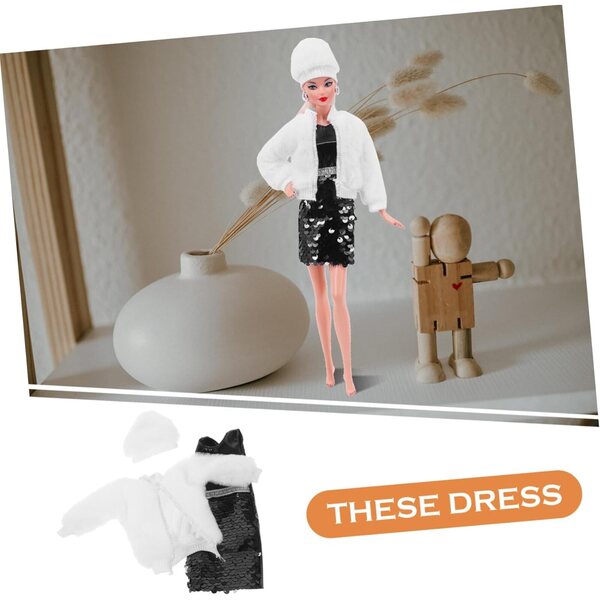 Set Abbigliamento per Bambole ERINGOGO con Gonna in Peluche e Vestito Elegante 27-29 cm