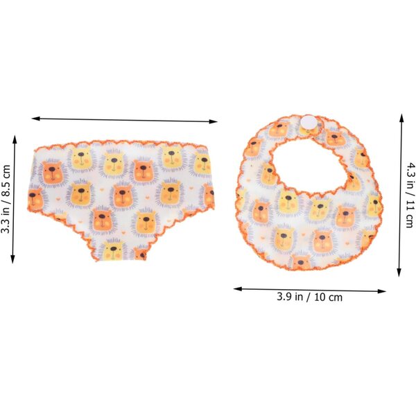 Set 5 Bavaglini e 5 Culotte per Bambole 30 cm - Accessori Lavabili e Morbidi Hohopeti