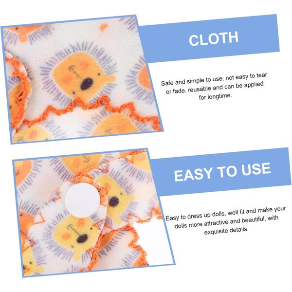 Set 5 Bavaglini e 5 Culotte per Bambole 30 cm - Accessori Lavabili e Morbidi Hohopeti