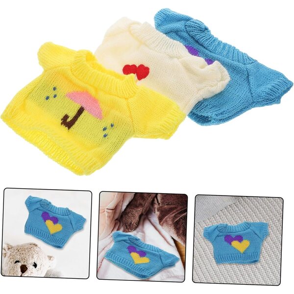 Set 3 Maglioni Intercambiabili per Orsetti di Peluche 30 cm - Morbidi e Creativi