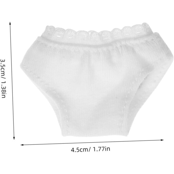 3-teilige weiße Puppen-Culotte aus wiederverwendbarem, leichtem und atmungsaktivem Stoff