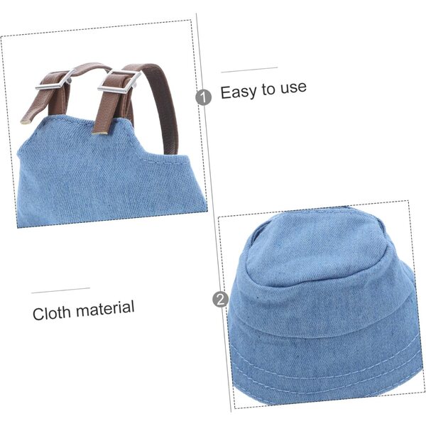 Set Abbigliamento Miniature per Bambole con Chapeau Bleu Ciel e Salopette