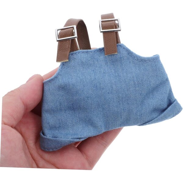 Set Abbigliamento Miniature per Bambole con Chapeau Bleu Ciel e Salopette