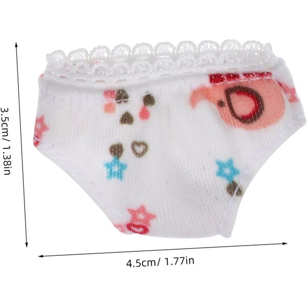 Hohopeti Set 3 Mini Culottes Bianche in Tessuto per Bambole 4,5x3,5 cm