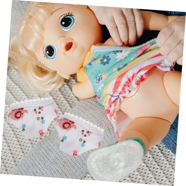 Hohopeti Set 3 Mini Culottes Bianche in Tessuto per Bambole 4,5x3,5 cm