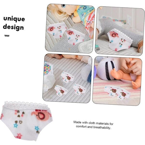 Hohopeti Set 3 Mini Culottes Bianche in Tessuto per Bambole 4,5x3,5 cm