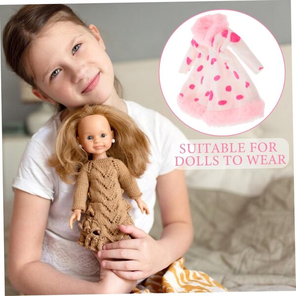 Weicher Plüschmantel für 30-cm-Puppen – modisch und bequem, rosa