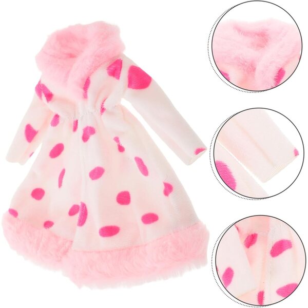 Weicher Plüschmantel für 30-cm-Puppen – modisch und bequem, rosa