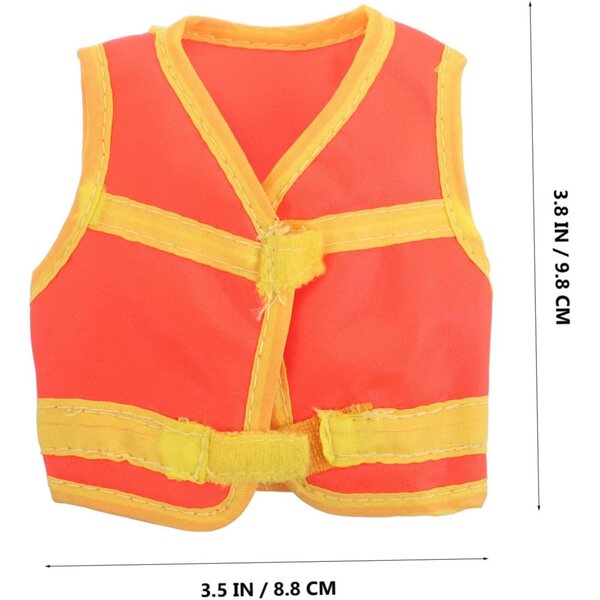 Gilet Riflettente per Bambole BJD 1/6 Accessorio Sicuro e Realistico in Tessuto Arancione