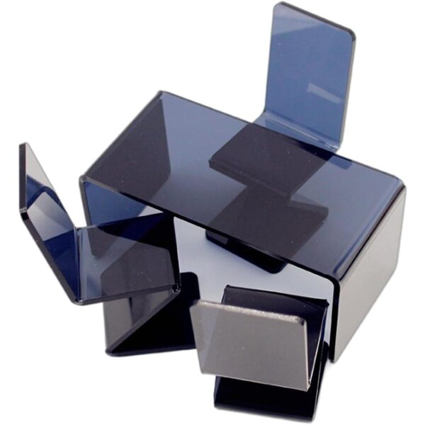1/12 Miniatur-Set mit Tisch und Stuhl aus Acryl für Puppenhäuser und Dekoration