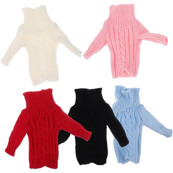 Set 5 Pezzi Abbigliamento in Lana per Bambole, Vestiti Caldi e Colorati ERINGOGO