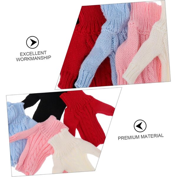 Set 5 Pezzi Abbigliamento in Lana per Bambole, Vestiti Caldi e Colorati ERINGOGO