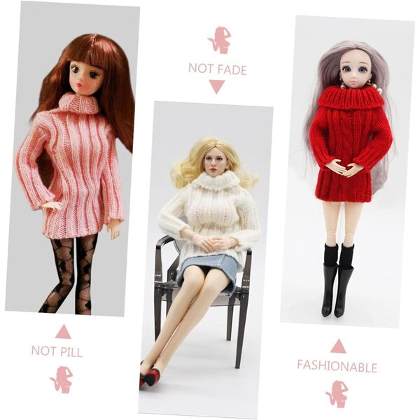 Set 5 Pezzi Abbigliamento in Lana per Bambole, Vestiti Caldi e Colorati ERINGOGO