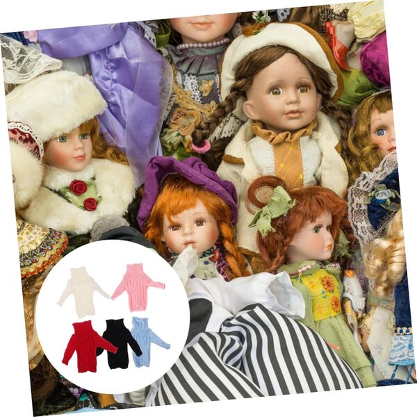 Set 5 Pezzi Abbigliamento in Lana per Bambole, Vestiti Caldi e Colorati ERINGOGO