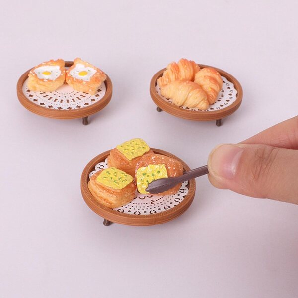 Mini set pallet dessert in lega per casa delle bambole 1:12, accessorio creativo e realistico
