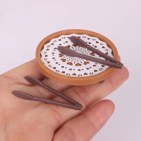 Mini set pallet dessert in lega per casa delle bambole 1:12, accessorio creativo e realistico
