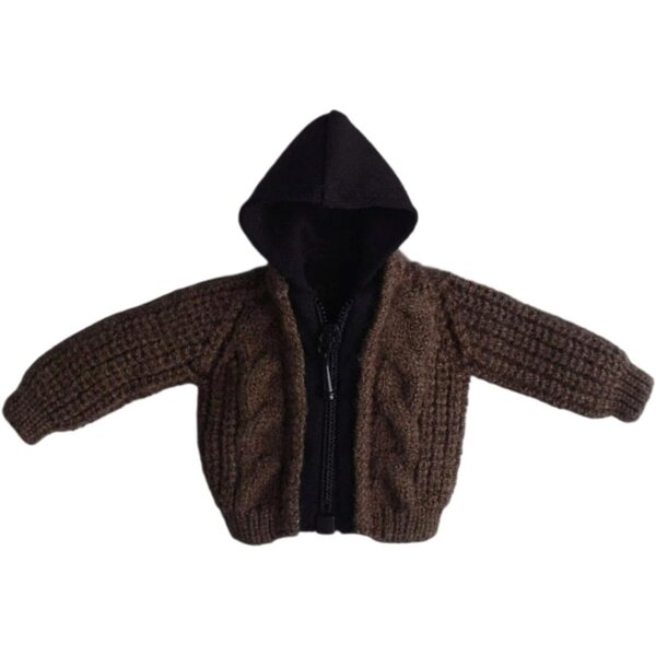 1/12 Pullover für Figuren und Puppen, elegant und realistisch, braun 6,5 cm