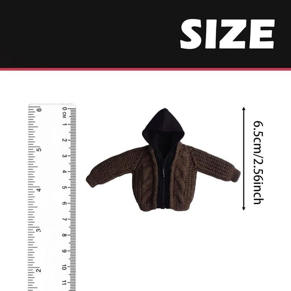 1/12 Pullover für Figuren und Puppen, elegant und realistisch, braun 6,5 cm
