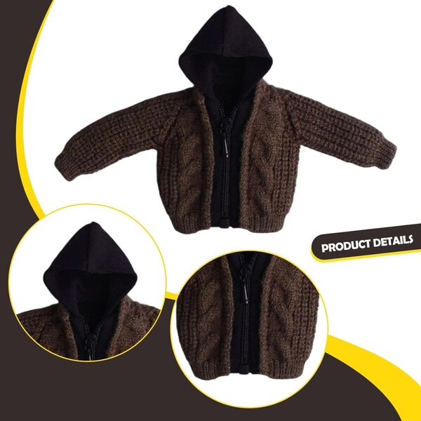 1/12 Pullover für Figuren und Puppen, elegant und realistisch, braun 6,5 cm