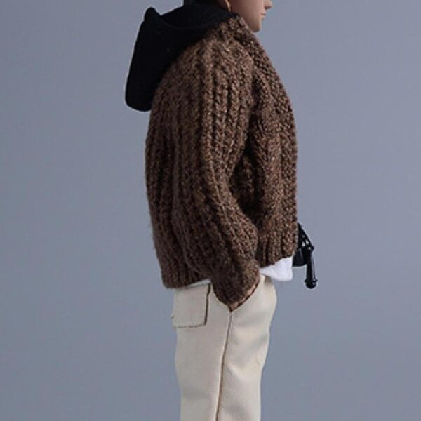 1/12 Pullover für Figuren und Puppen, elegant und realistisch, braun 6,5 cm