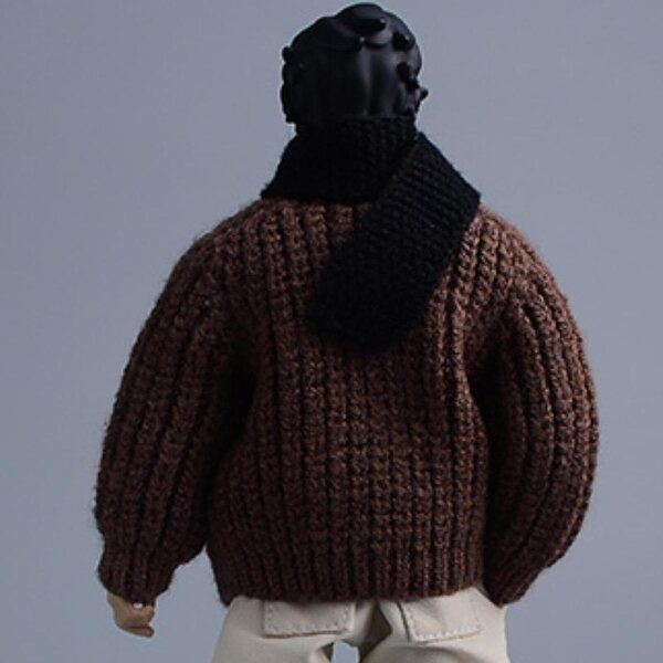 1/12 Pullover für Figuren und Puppen, elegant und realistisch, braun 6,5 cm