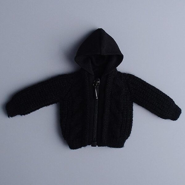 1/12 Miniatur-Pullover für männliche und weibliche Figuren, elegantes Schwarz