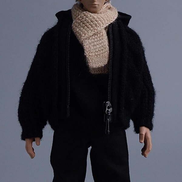 1/12 Miniatur-Pullover für männliche und weibliche Figuren, elegantes Schwarz