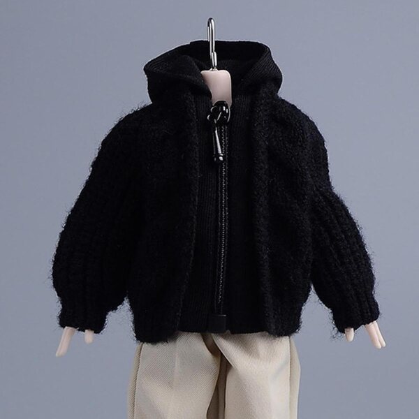 1/12 Miniatur-Pullover für männliche und weibliche Figuren, elegantes Schwarz