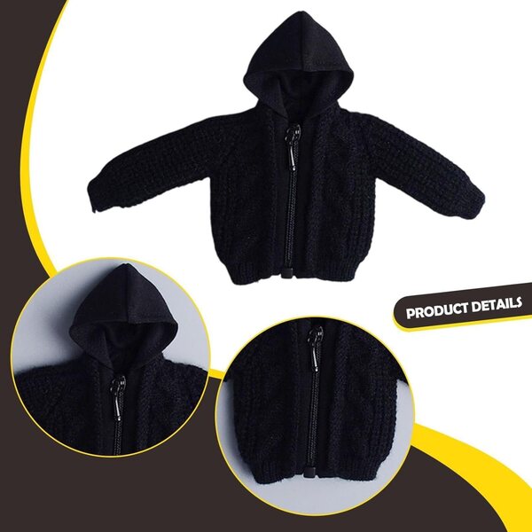 1/12 Miniatur-Pullover für männliche und weibliche Figuren, elegantes Schwarz