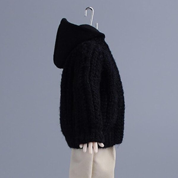 1/12 Miniatur-Pullover für männliche und weibliche Figuren, elegantes Schwarz