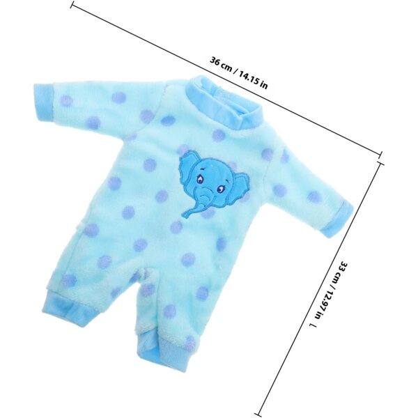 Hohopeti Pyjama Peluche per Bambole Reborn, Morbido e Facile da Cambiare, Taglia 36cm