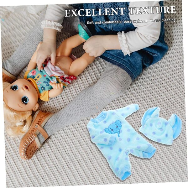 Hohopeti Pyjama Peluche per Bambole Reborn, Morbido e Facile da Cambiare, Taglia 36cm