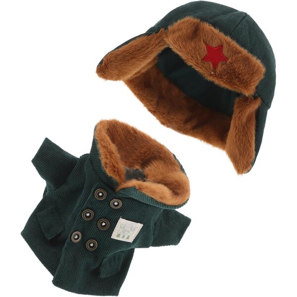 Set Hohopeti Abito invernale verde per bambola con cappotto e cappello in poliestere