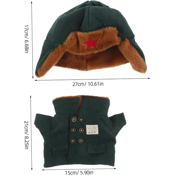 Set Hohopeti Abito invernale verde per bambola con cappotto e cappello in poliestere